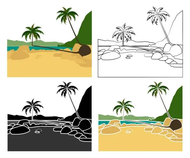 Vector illustration of Symbol of Ilha Grande in Brazil