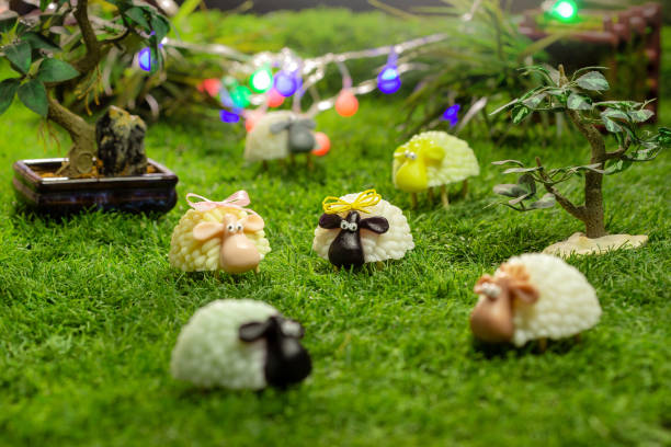 Sheep for Eid al adha greeting background
