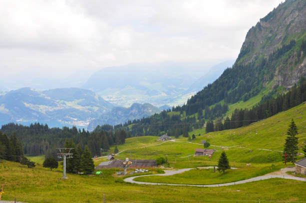 istock View from Panorama gondolas in trip to PILATUS. 1330132328