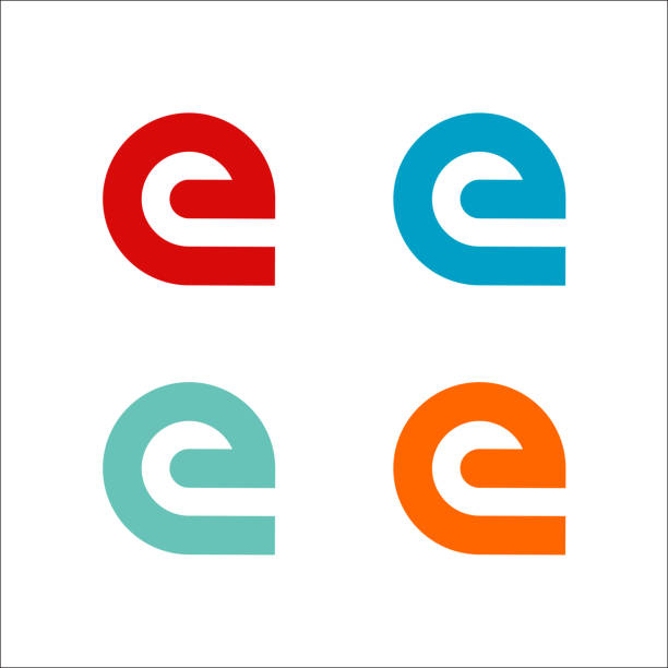 letter e logo vektor icon design template elemente - buchstabe e stock-grafiken, -clipart, -cartoons und -symbole