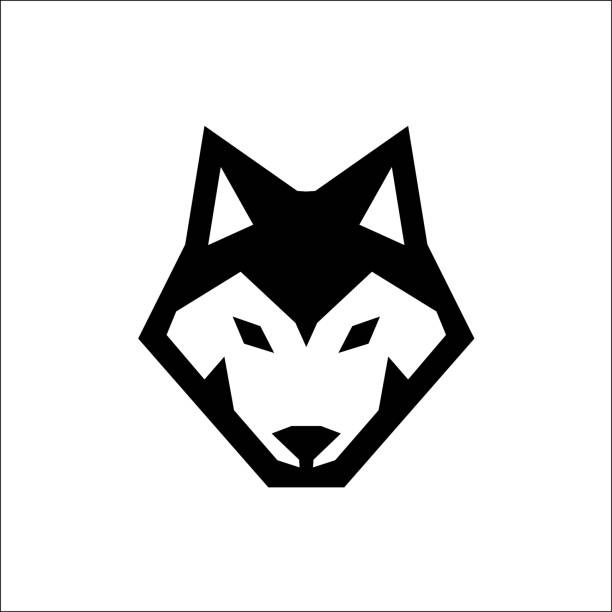 WOLF HEAD ICON   vector WOLF HEAD ICON   vector husky stock illustrations