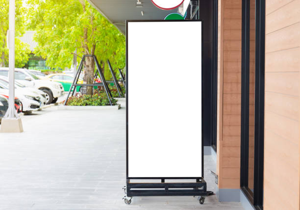 istock Blank outdoor sidewalk board poster mockup for your design 1330137906