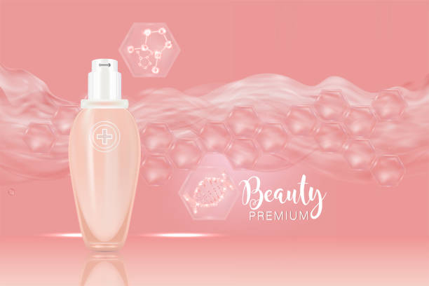 istock Beauty product, a pink cosmetic container with advertising background ready to use, luxury skin care ad. illustration vector 1330138918