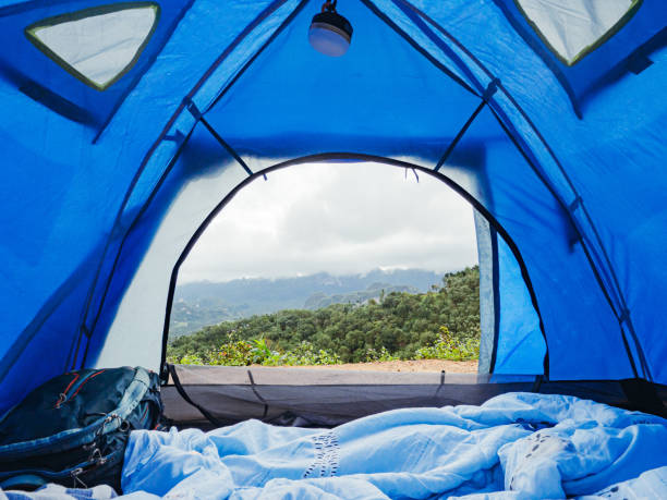 istock tent inside with the morning atmosphere. 1330139445