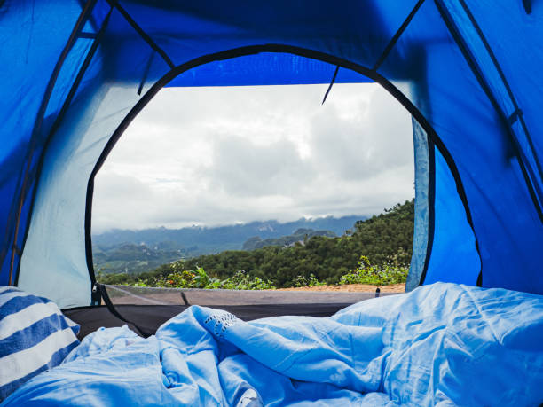 istock tent inside with the morning atmosphere. 1330139622