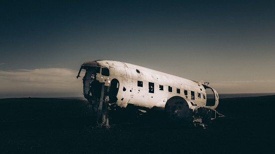 Airplane wrack is popular travel destination in Iceland