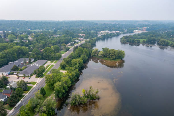 istock Aerial Cityscape, Otonabee River and Dam, Peterborough, Canada 1330147957