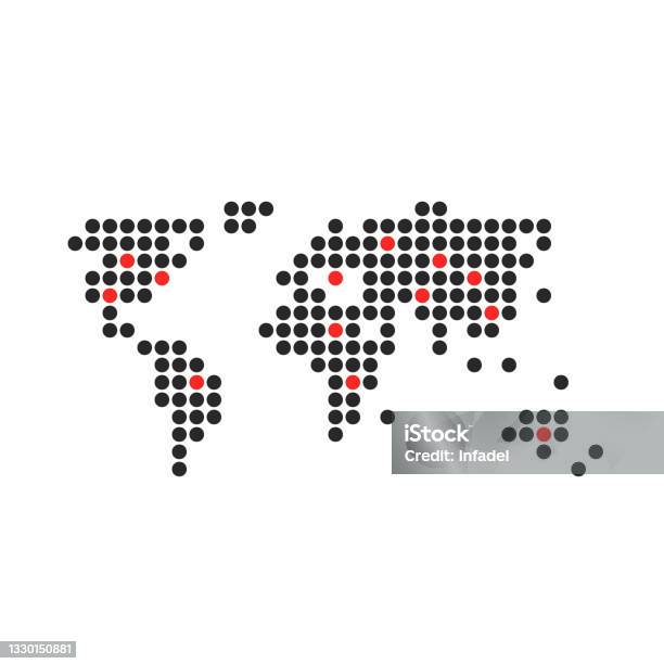 Global Problem With World Map From Dots Stock Illustration - Download ...