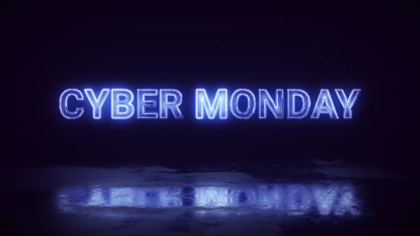 istock Cyber monday glowing neon sign illustration 1330155662