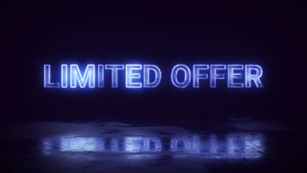 istock Limited offer glowing neon sign illustration 1330155678