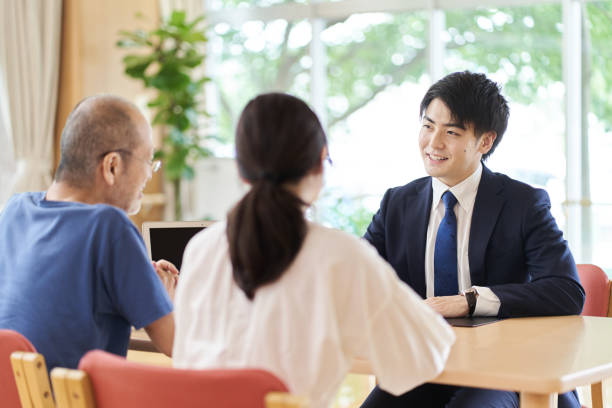 A man in the sales position who makes a proposal