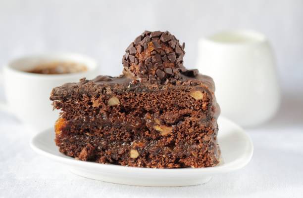 istock Slice of delicious chocolate cake 1330158604