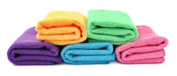 istock Many colorful microfiber cloths on white background 1330162828