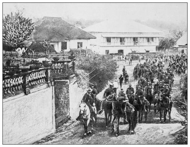 istock Antique black and white photograph: American Cavalry in Manila, Philippines 1330165903