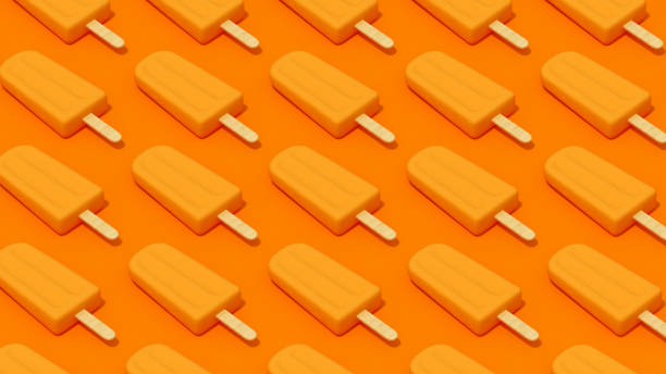Ice cream stick, Popsicle, Minimal summer concept 3d rendering of Ice cream stick, Popsicle, Minimal summer concept on colorful background. popsicle stick stock pictures, royalty-free photos & images