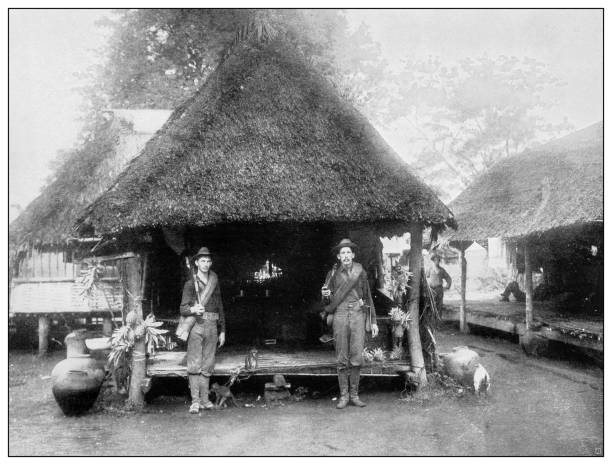 istock Antique black and white photograph: American soldiers, Philippines 1330166218