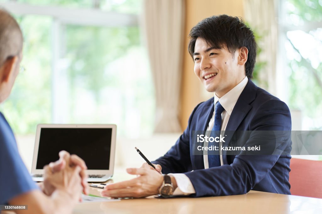 Sales man making a proposal Advice Stock Photo