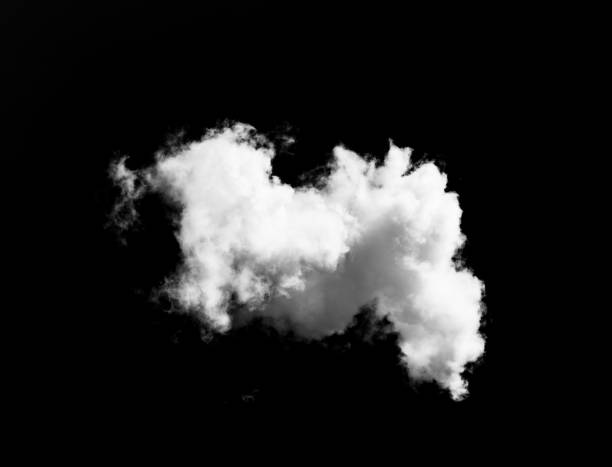 białe chmury odizolowane na czarnym tle - cumulus cloud cloud cloudscape fluffy zdjęcia i obrazy z banku zdjęć