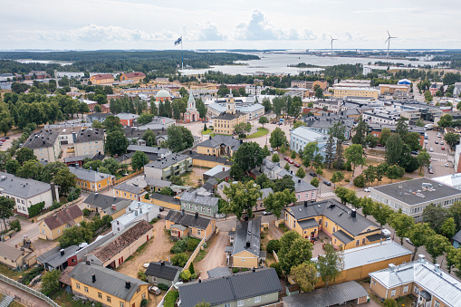 Aerial view of the old town of Hamina in Finland in Summer