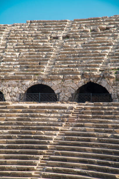istock Ancient ruins and amphitheatre in Side Antalya, Turkey. 1330191867