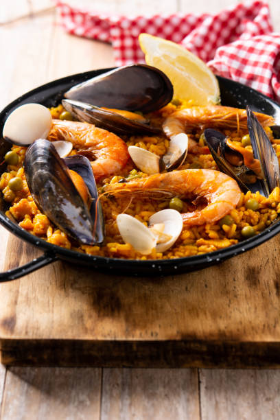 istock Traditional spanish seafood paella 1330196210
