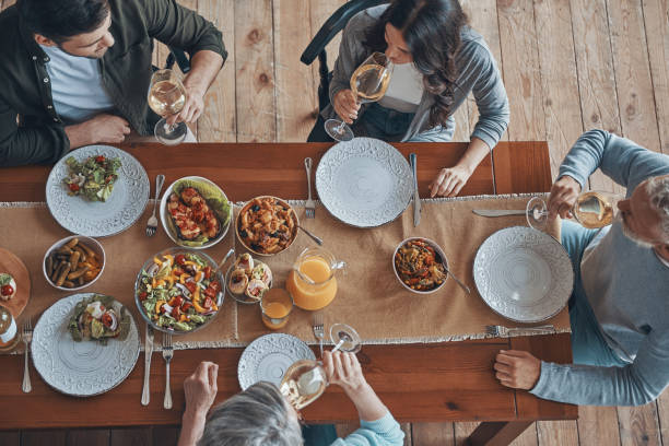 istock Top view of multi-generation family communicating 1330201723