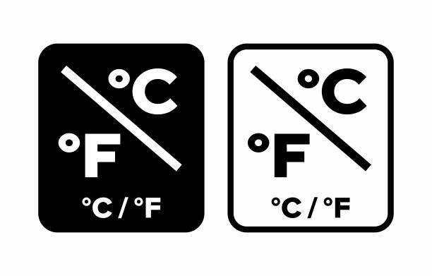 ilustrações, clipart, desenhos animados e ícones de sinal de informação vetorial celsius ou fahrenheit - letter m alphabet text sign