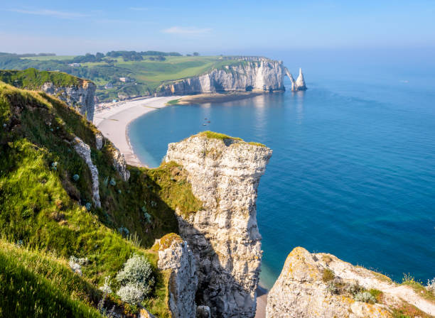 istock The beach, the arch and the Needle in Etretat, Normandy. 1330203061
