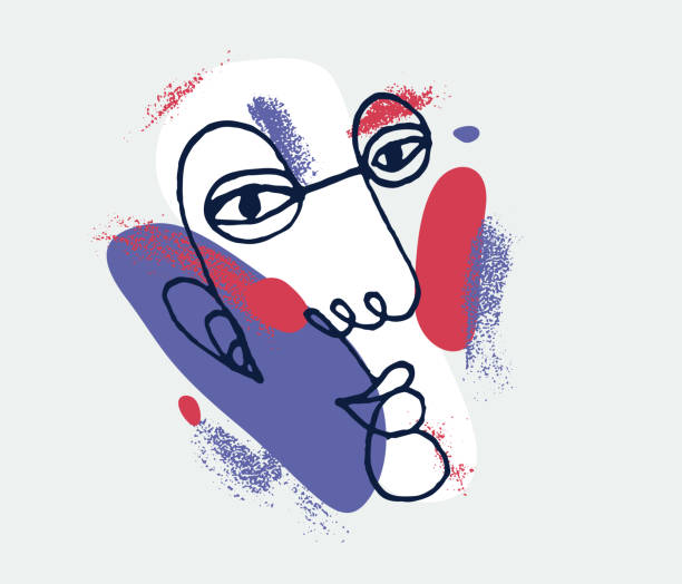 istock Abstract man face vector artwork, modern trendy portrait art, hand drawn surreal beauty, minimal artistic design, painted sur human head. 1330204749