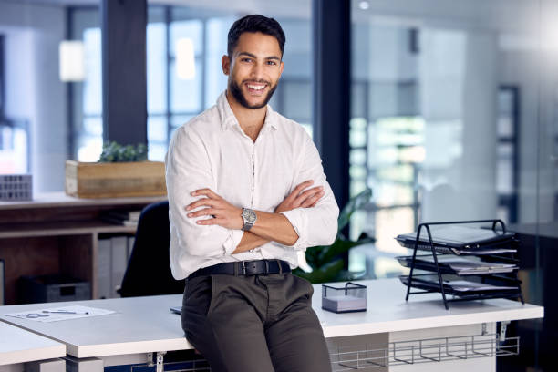 istock Shot of a young businessman at work 1330206846
