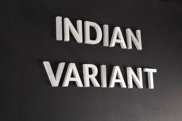 istock words indian variant laid with silver metal letters on flat matte black surface in tilted view 1330207128