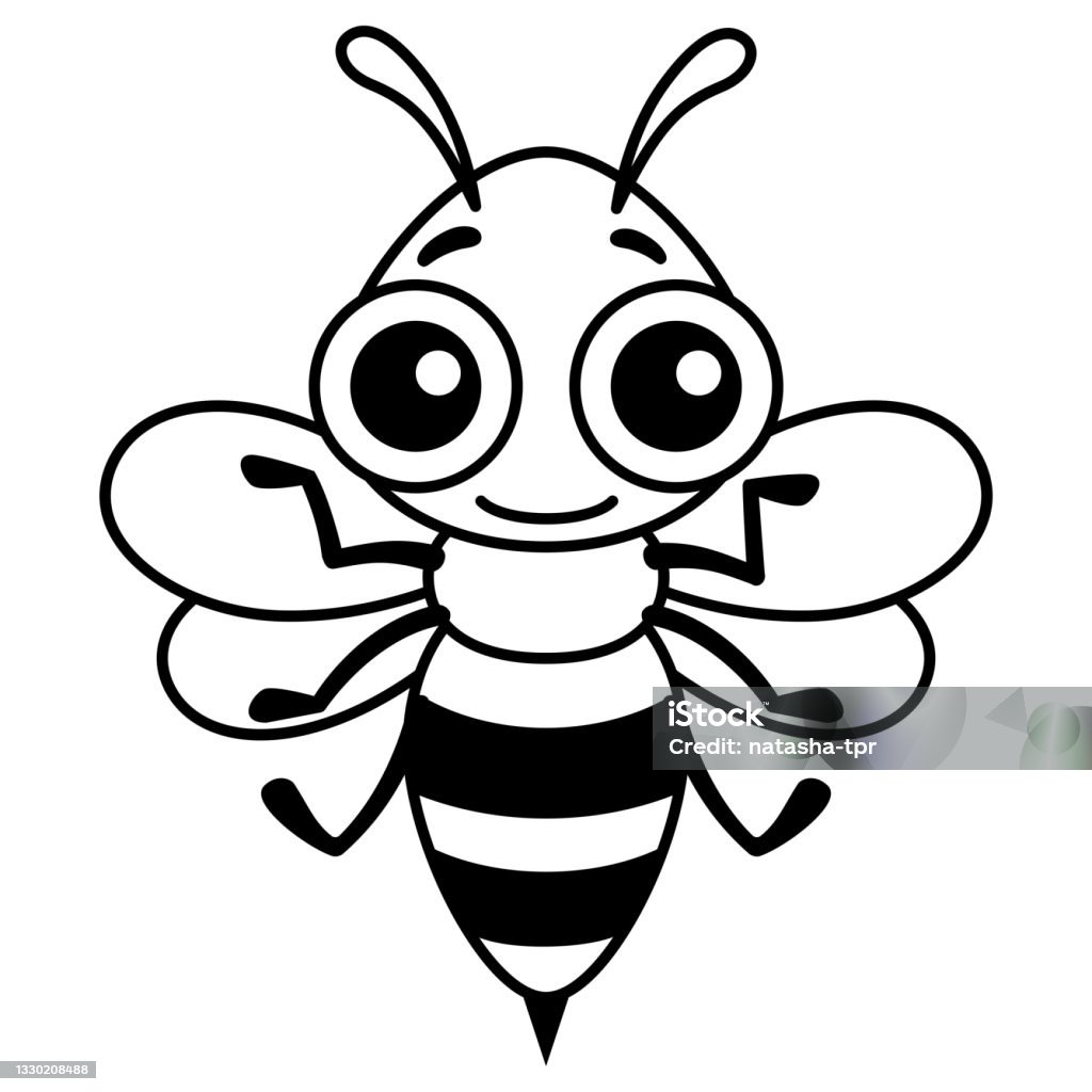Coloring Insect For Children Coloring Book Funny Bee In A Cartoon Style
