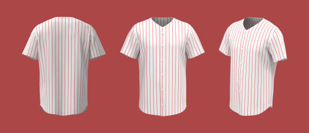 istock Baseball t-shirt mockup in front, side and back views 1330215379