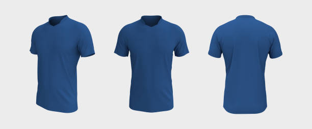 istock men's soccer t-shirt mockup in front, side and back views 1330215397