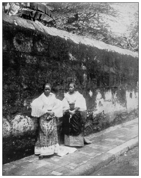 istock Antique black and white photograph: Filipino women 1330215541