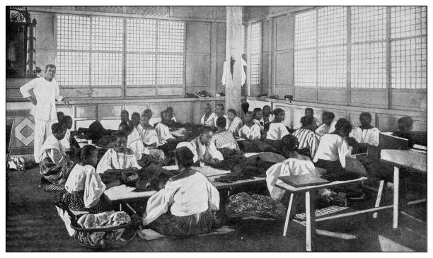 istock Antique black and white photograph: Cigar factory, Philippines 1330215799