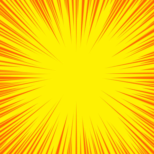 Bright Luminous Explosion Moment With Yellow Color. Vector Illustration of Dazzling Lights.