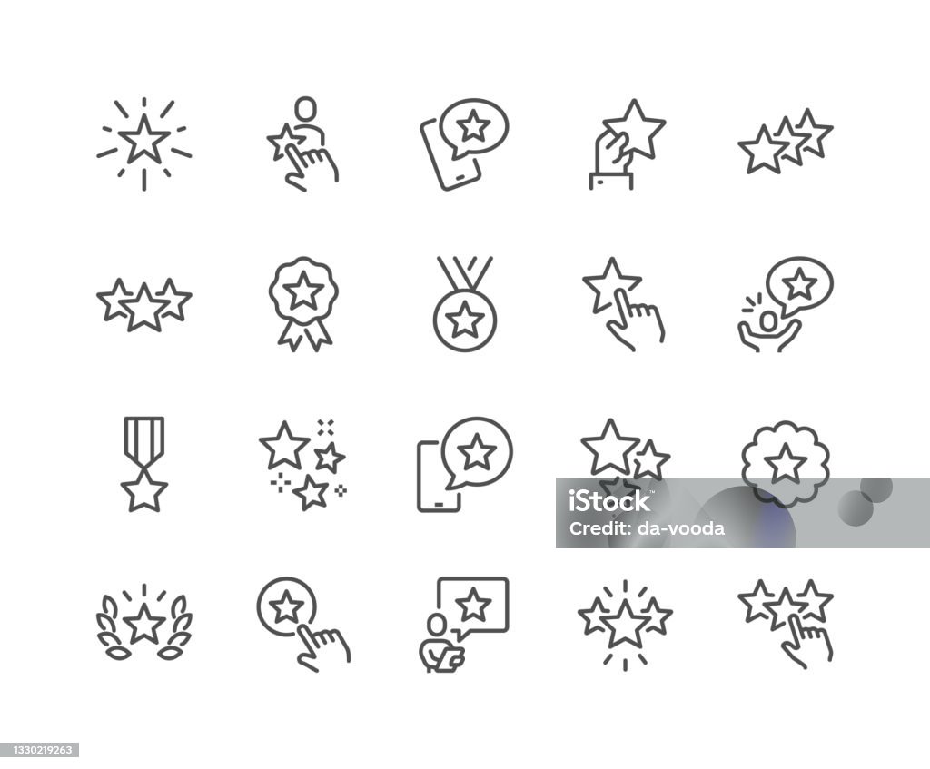 Line Star Icoane - vector de stoc Pictogramă fără redevențe Line Star Icoane - vector de stoc Pictogramă fără redevențe