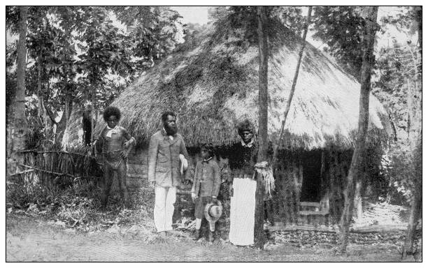 istock Antique black and white photograph: Luzon family, Philippines 1330219981