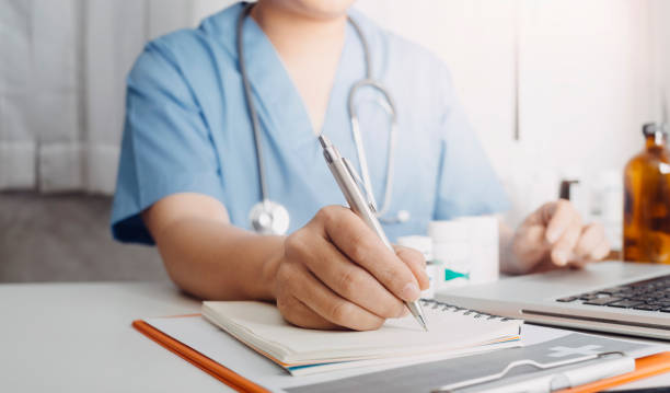 istock medical technology or medical network. doctor using digital tablet with screen interface. 1330221366