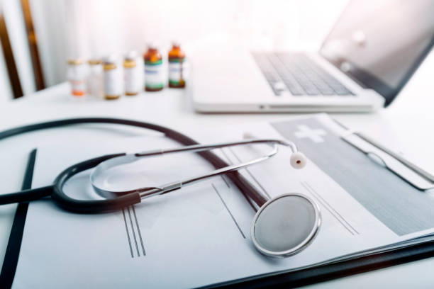 istock medical technology or medical network. doctor using digital tablet with screen interface. 1330221411