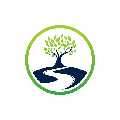 River Tree Logo Template Design Vector, Emblem, Design Concept, Creative Symbol, Icon