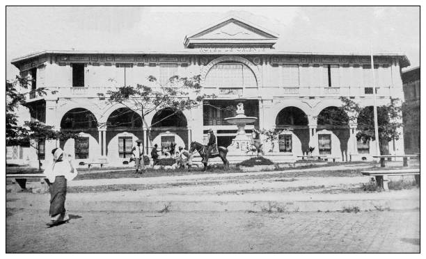 istock Antique black and white photograph: Oriental hotel, Manila, Philippines 1330222333