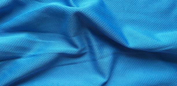 istock Slightly wrinkled blue jersey fabric 1330222664