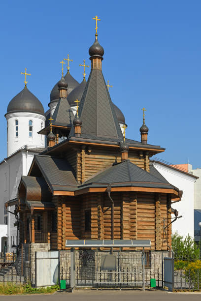 chapel in honor of the archangel gabriel. moscow - sao gabriel tower imagens e fotografias de stock