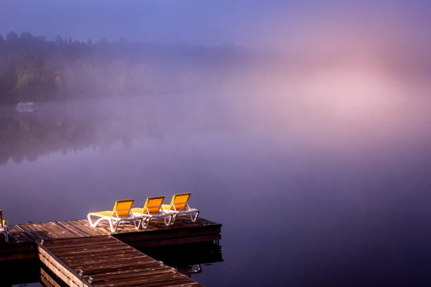 istock Dock on Lac-Superieur, Mont-tremblant, Quebec, Canada 1330223649