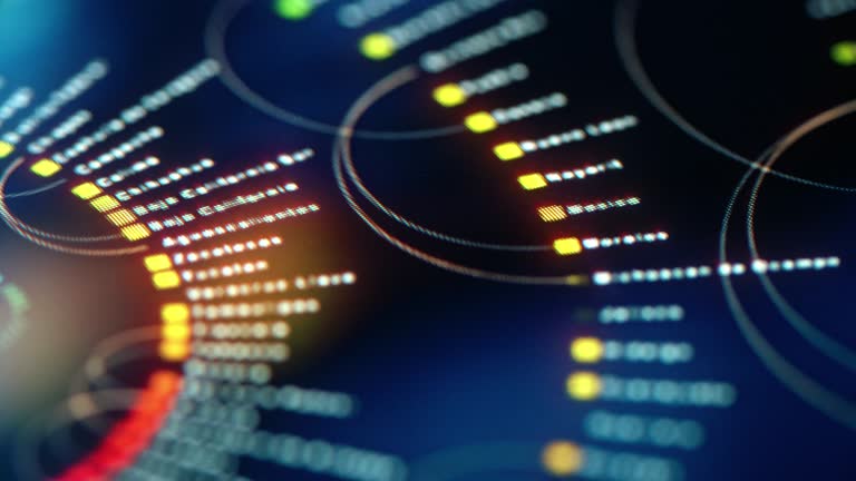 Big Data Technologies. Futuristic Interface on digital monitor