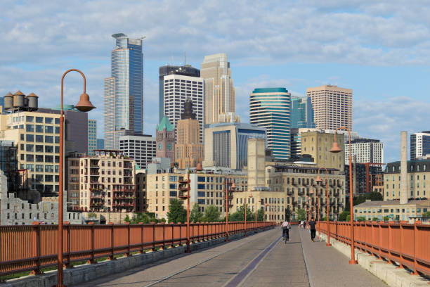 istock Minneapolis Skyline + Stone Arch Bridge 1330225032