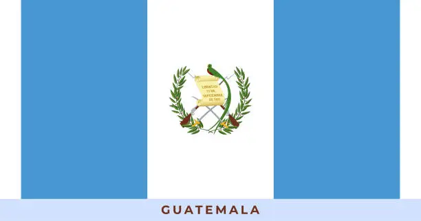 Vector illustration of The national flag of Guatemala. Vector illustration of Guatemala, Vector of Guatemala flag.