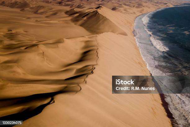 Aerial View Of Sandwich Harbour Near Walvis Bay In Namibia Africa Stock Photo - Download Image Now